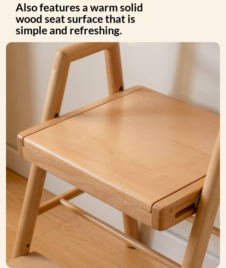 Oak, Beech Solid Wood Kids Chair Height-Adjustable