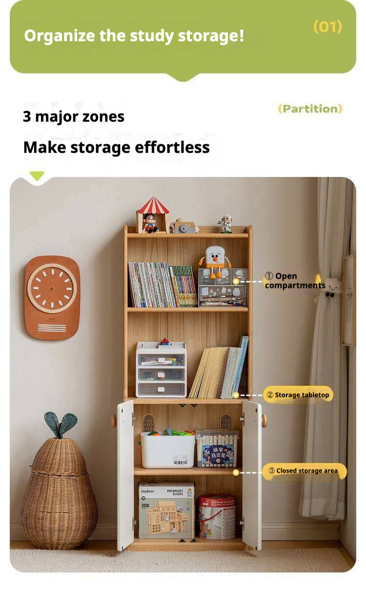 Beech Solid Wood Children's Bookcase.