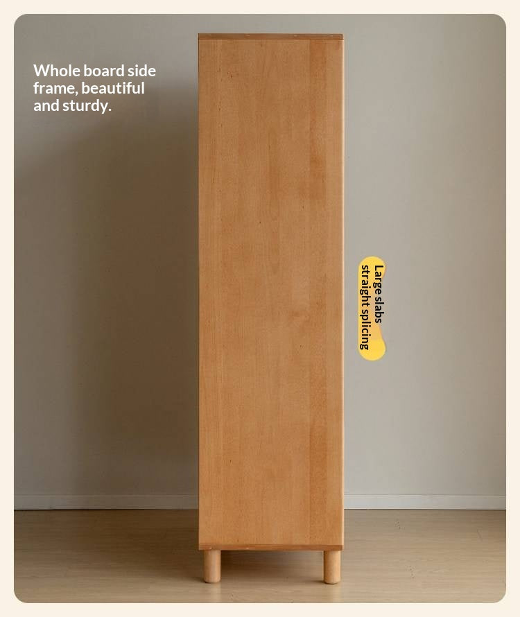 Beech Solid Wood Children's Curtain Wardrobe
