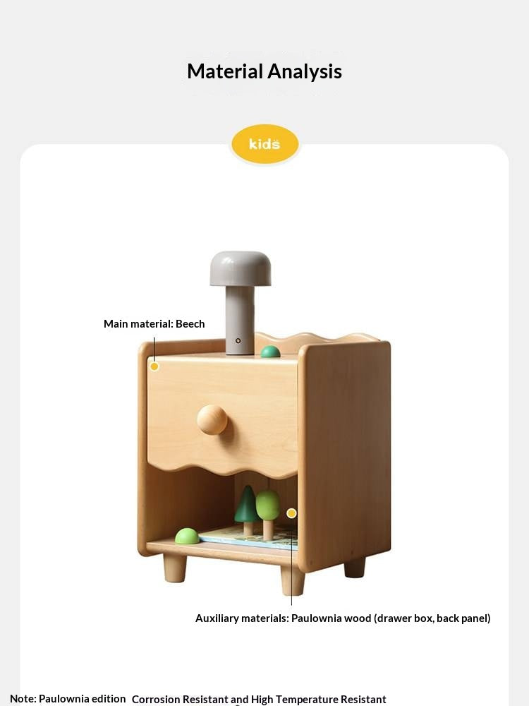 Beech Solid Wood Kids Nightstand