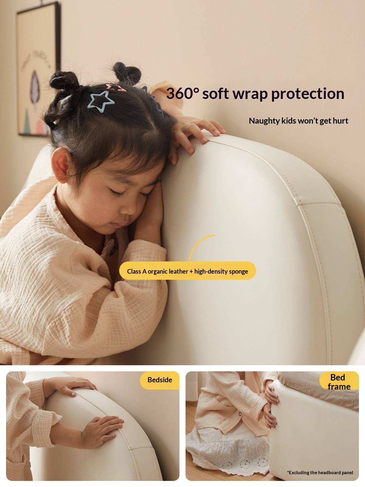 Kids Upholstered Storage Bed with Rounded Headboard and Gas Lift