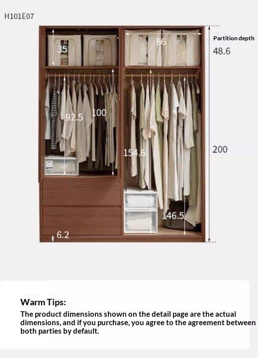 Oak Solid Wood Sliding Door Wardrobe.