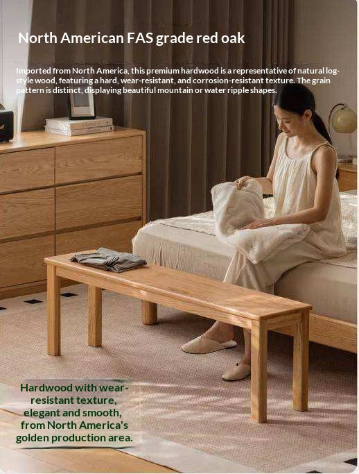Ash, Oak, Beech, Solid Rubberwood Wide Seat Bench