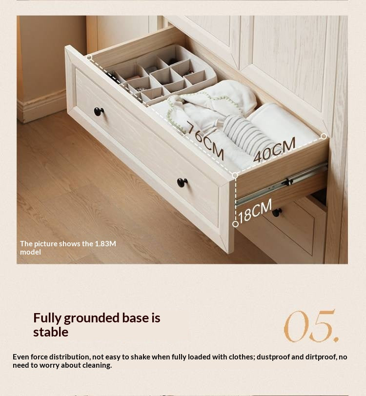 Ash Solid Wood American Style Wardrobe