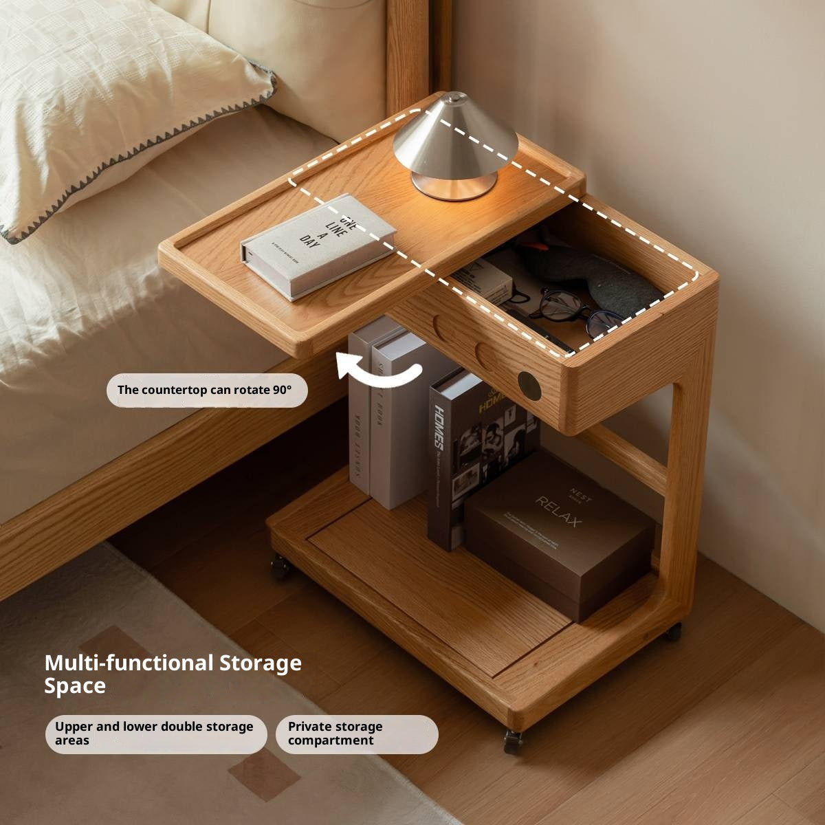 Oak Solid Wood Original Wood Style Side Table