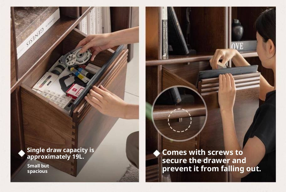 Sandalwood Solid Wood Light Luxury Style Bookshelf