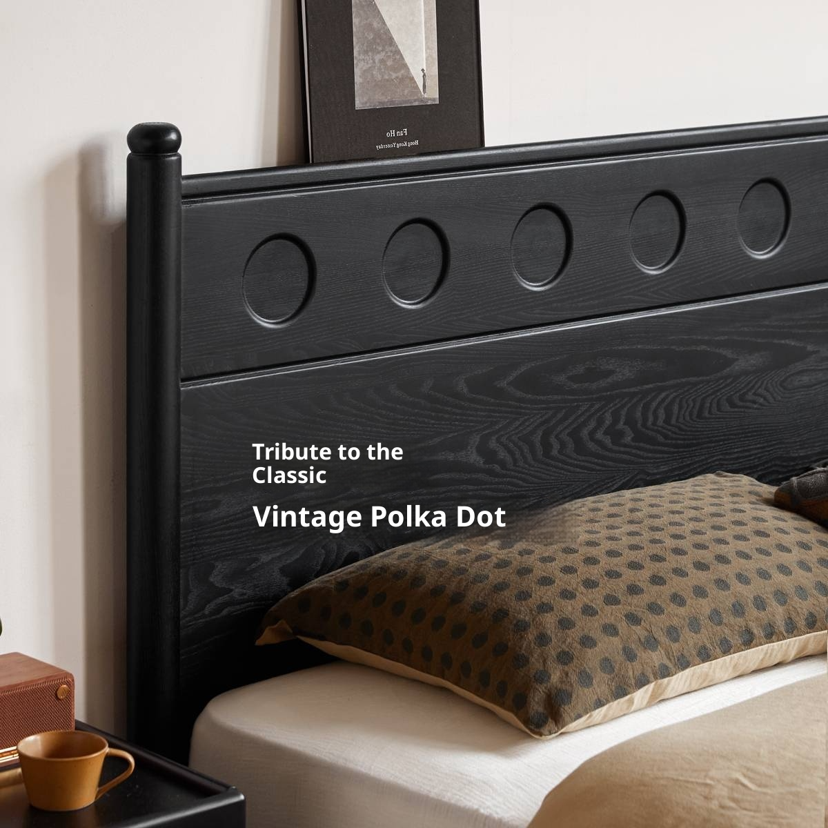 Ash Solid Wood Bed Vintage Style