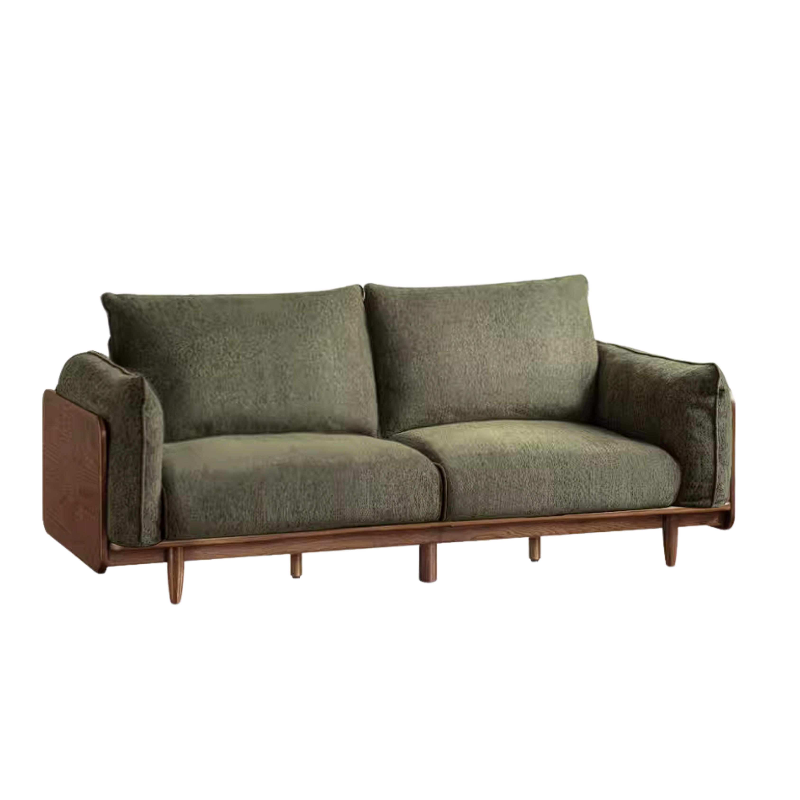 Black Walnut, Oak Solid Wood Sofa with Italian Light Luxury Design