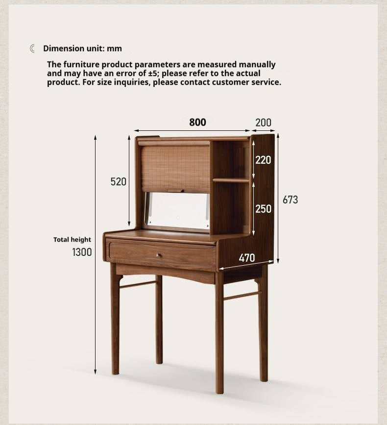 Ash, Black Walnut Solid Wood Vanity Table