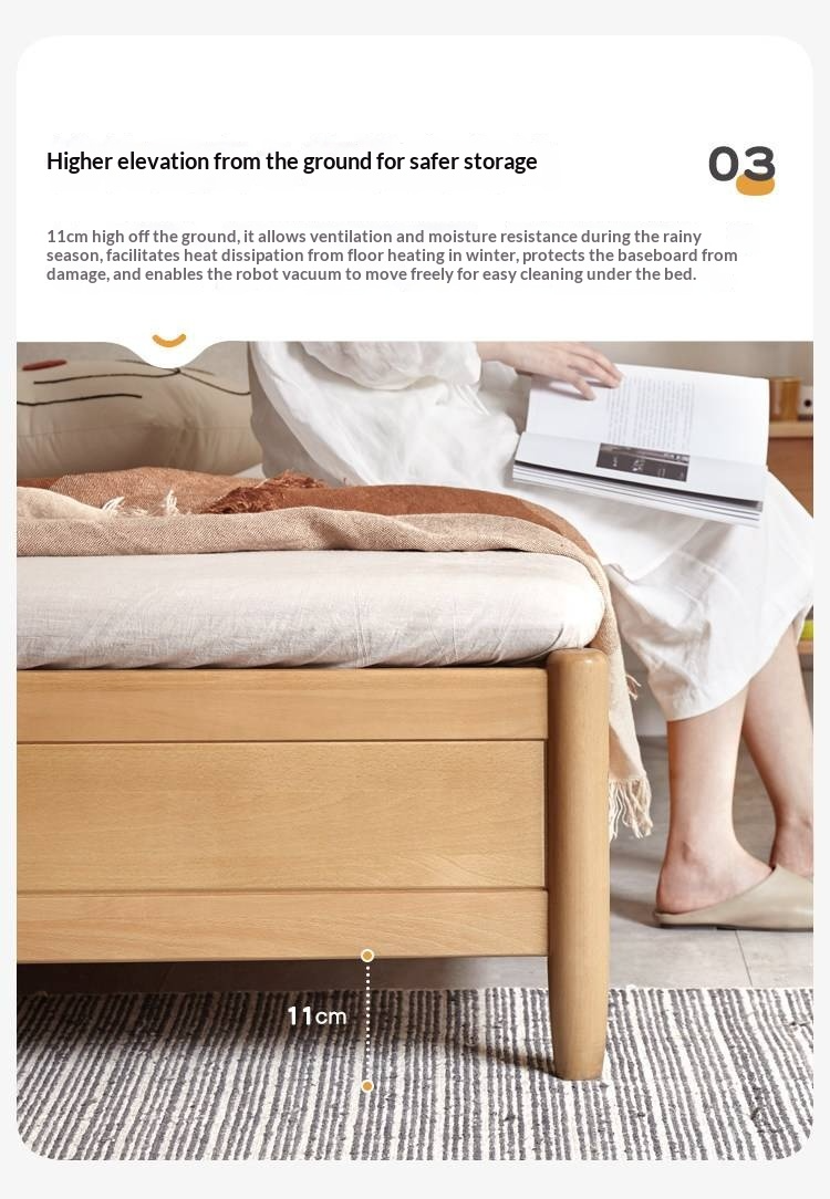 European Beech Solid Wood Multi-Functional Box Bed