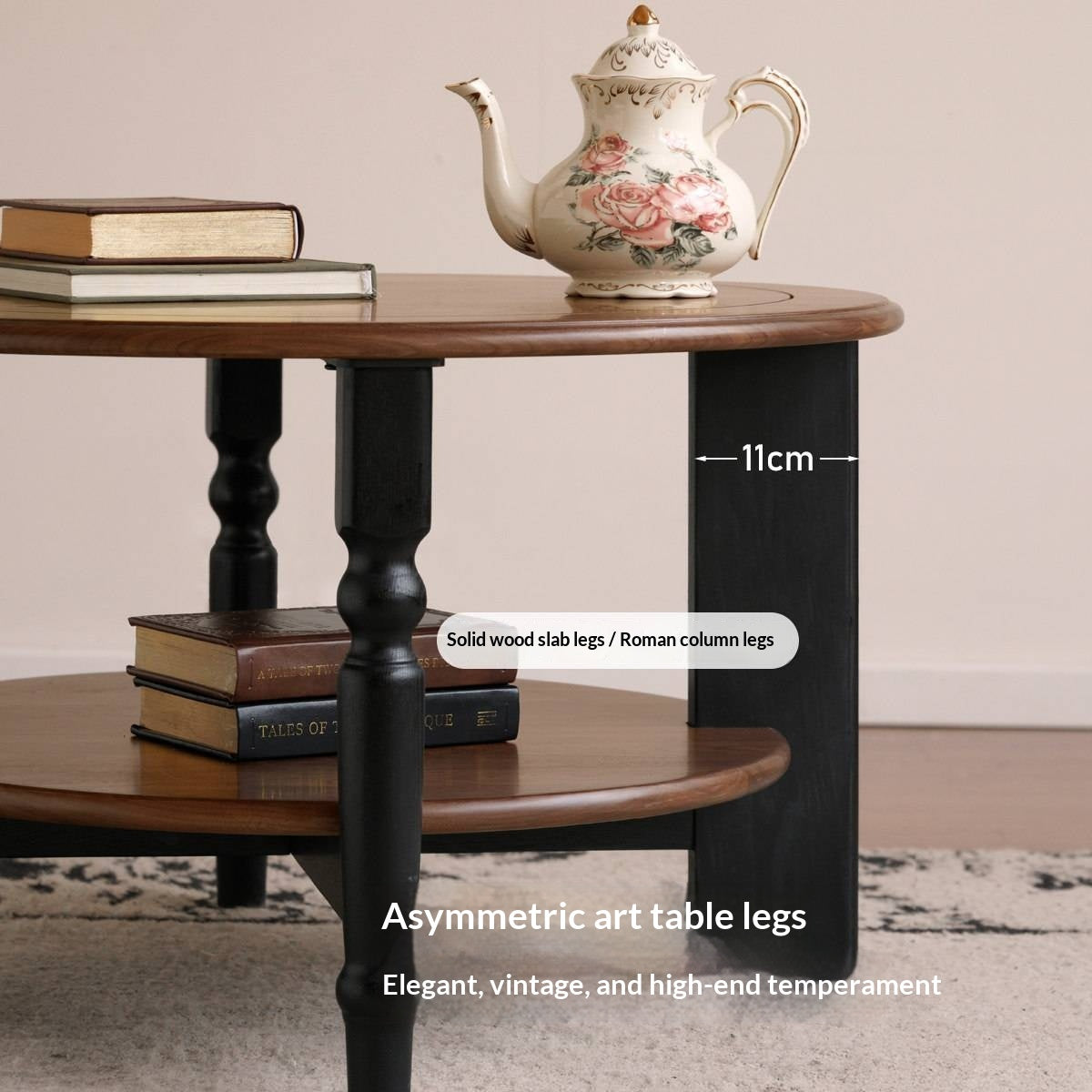 Black Walnut Solid Wood American Retro Coffee Table