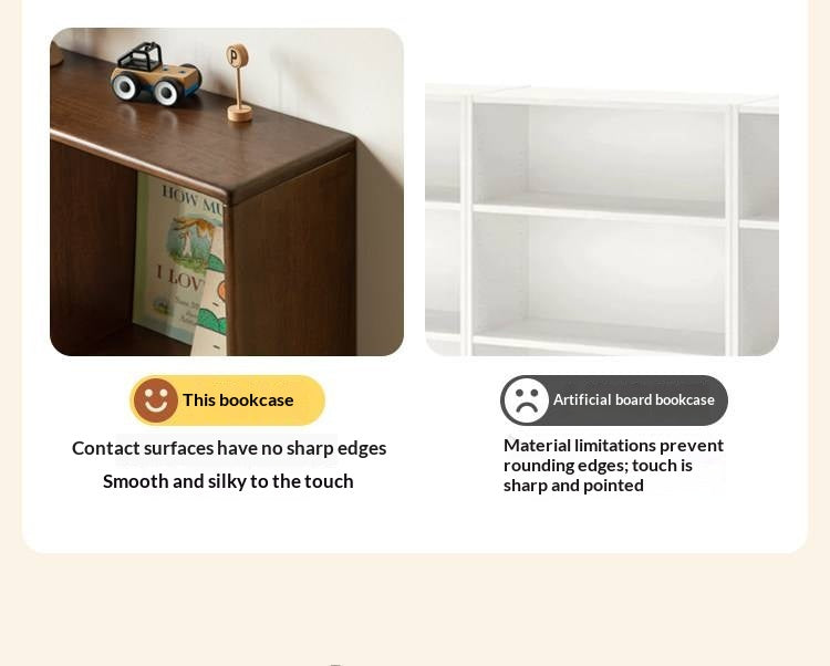 Solid Rubberwood Retro Style Children's Bookcase