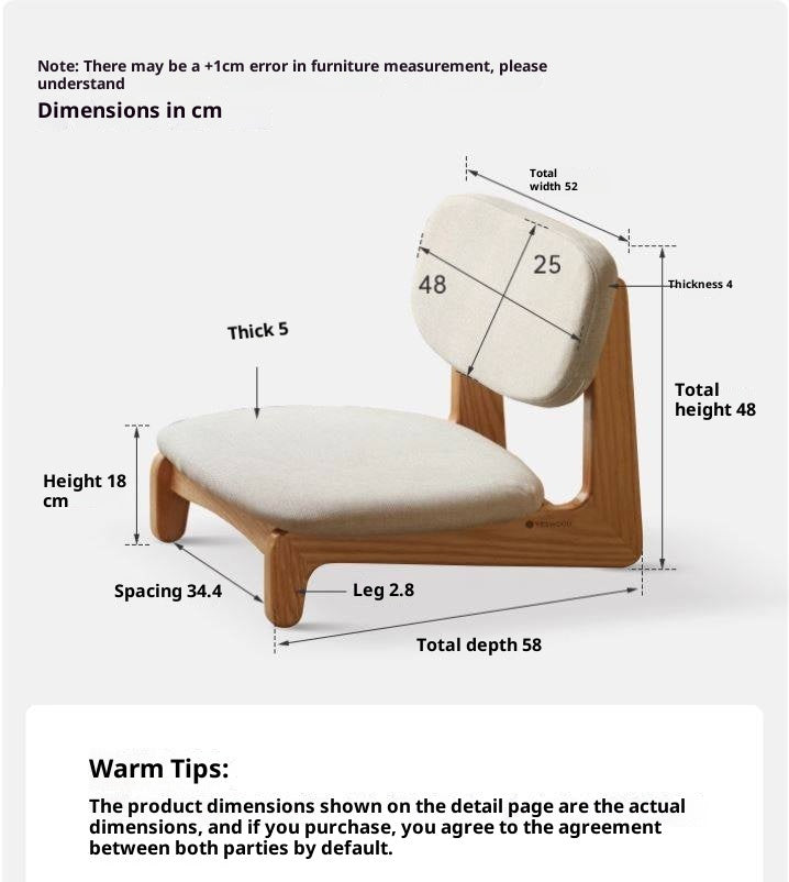 Oak Solid Wood Tea Chair Japanese Style