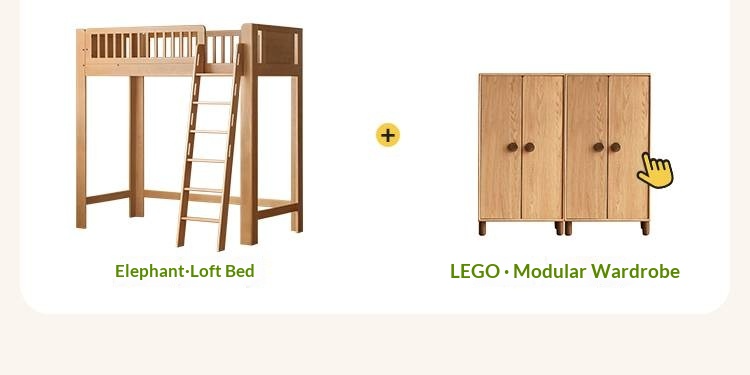 Beech Solid Wood Children's Loft Bed