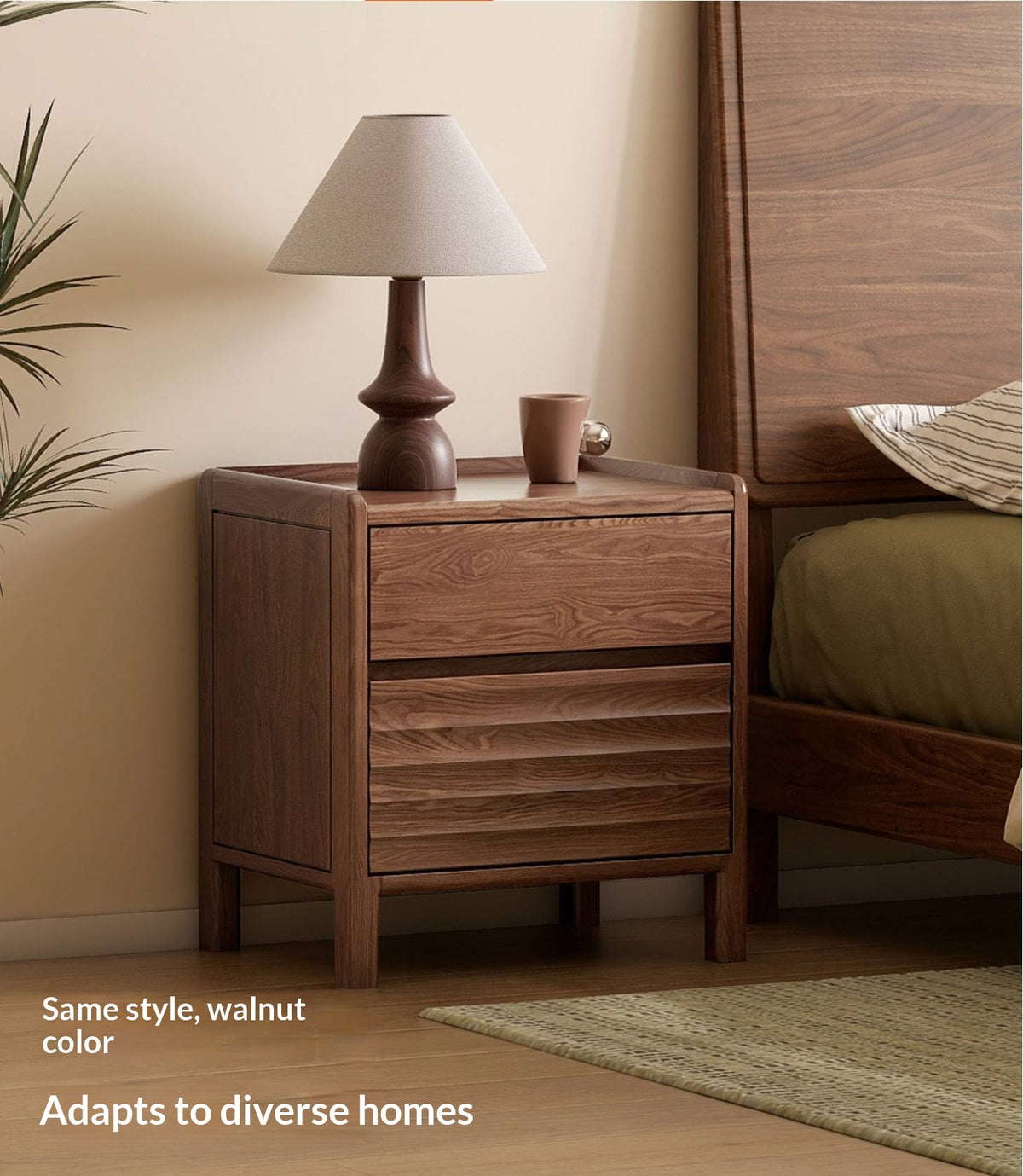 Ash Solid Wood Small Nightstand