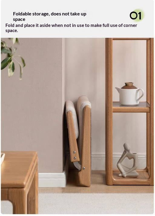 Oak Solid Wood Foldable Low Chair