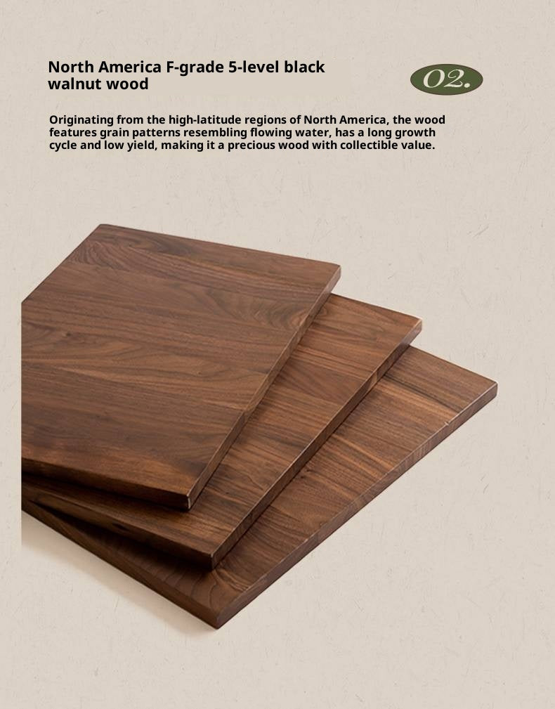 Black Walnut, Tulipwood Solid Wood Retro Style Dressing Table With Built-In Mirror