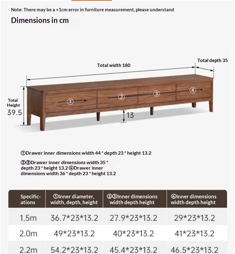 Oak Solid Wood Nordic TV Cabinet.