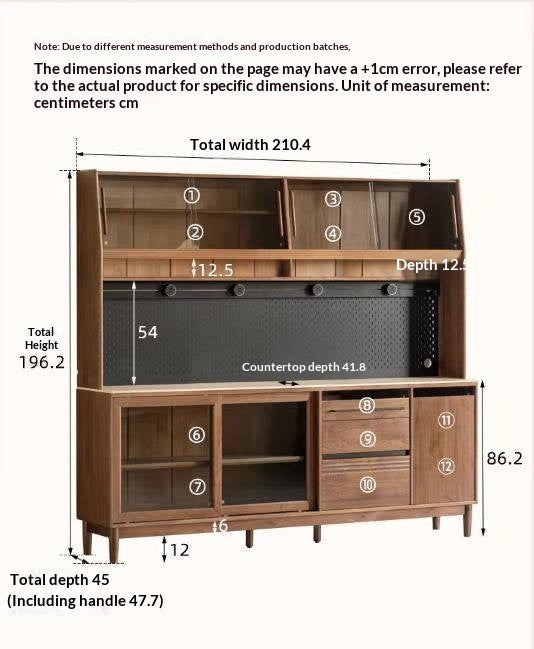 Black Walnut Solid Wood Italian-Style Sideboard – Sleek Buffet Cabinet