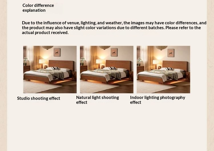 Poplar Solid Wood Multifunctional Luminous Bed