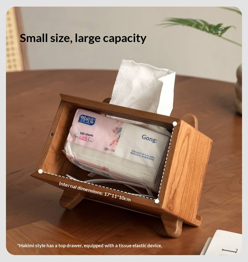 Cherry Solid Wood Tissue Box with Clean Minimal Design