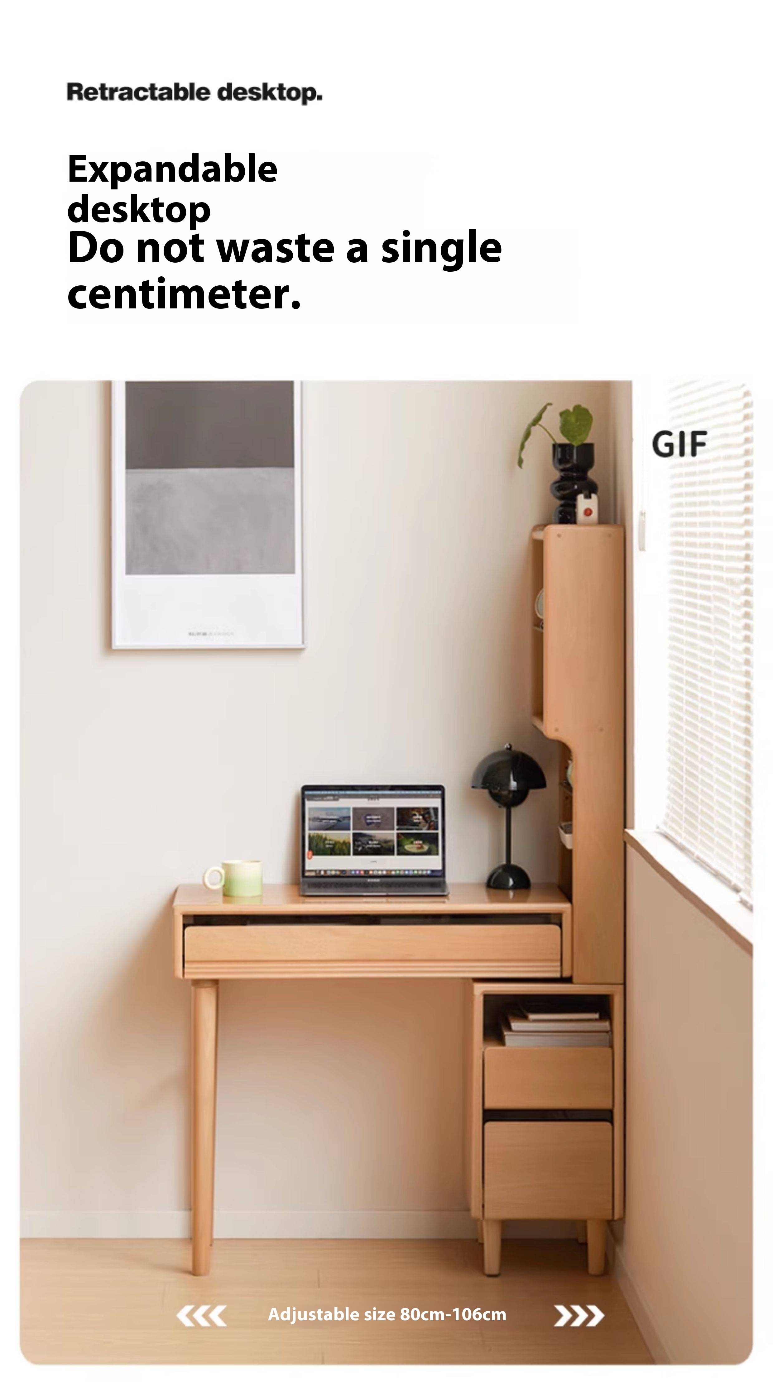 European Beech Solid Wood Retractable Modern Dressing Table