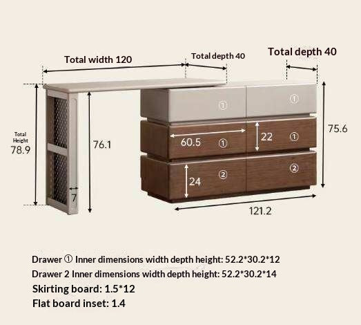 Black Walnut, Poplar Solid Wood Vanity Table Modern Italian Design