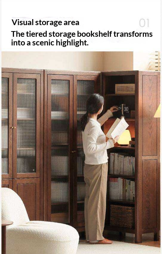 Solid Rubberwood Modern Bookcase