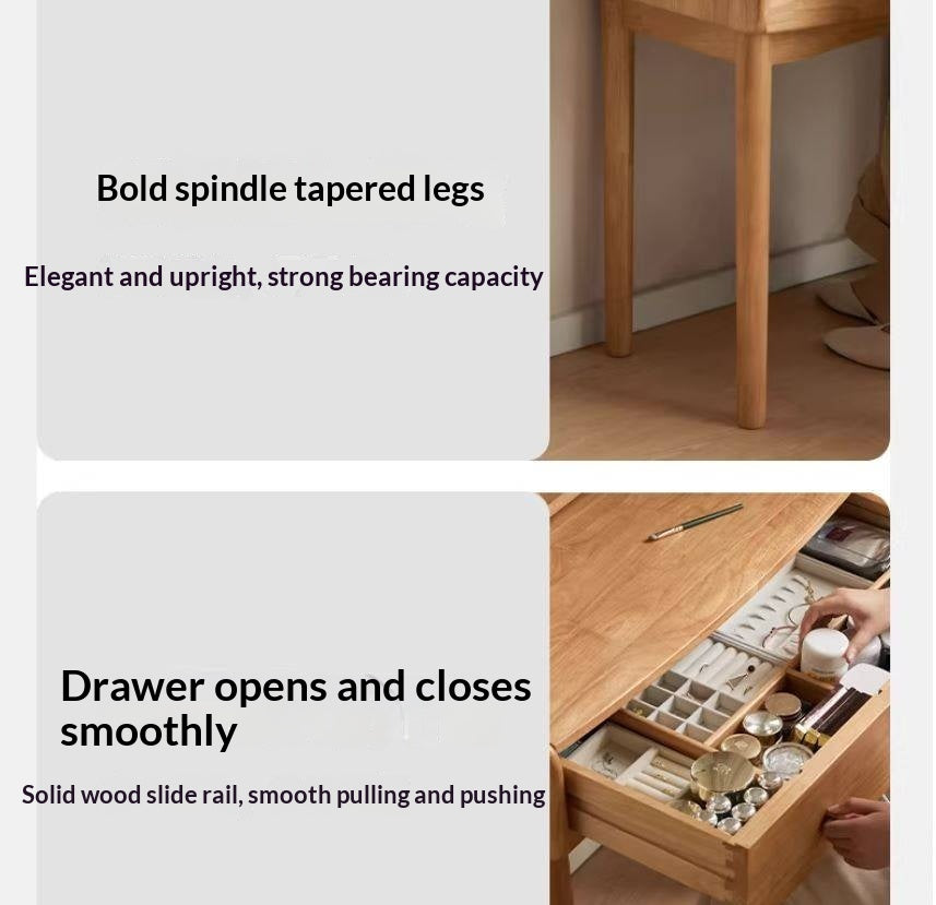 Solid RubberWood Extendable Modern Vanity Table