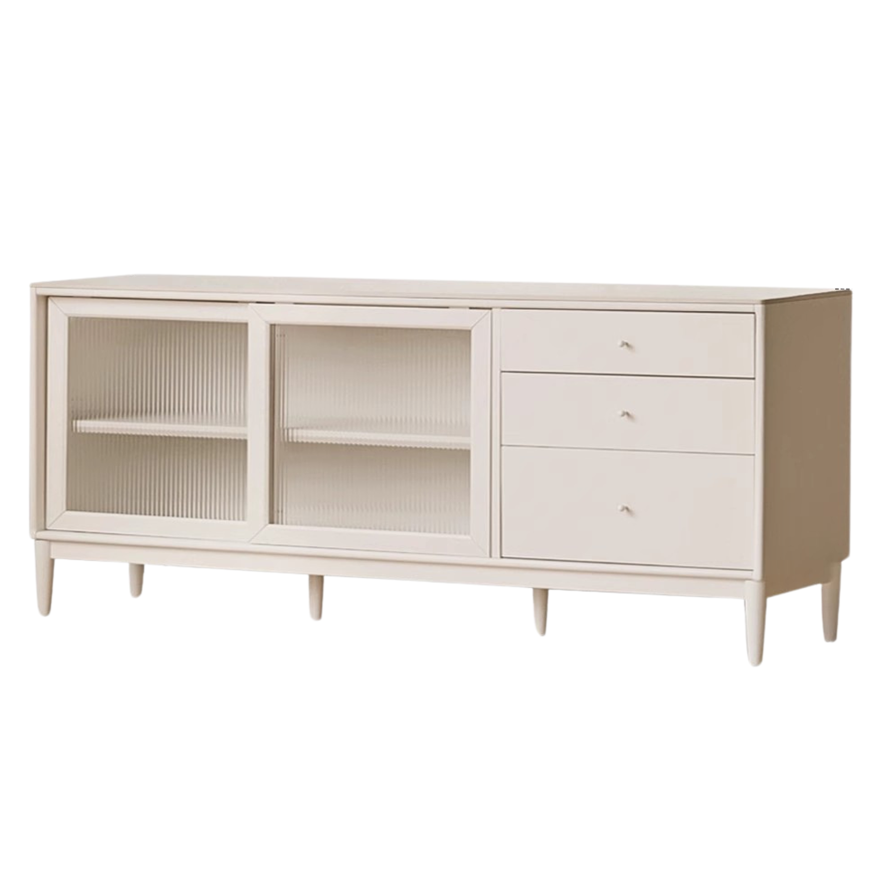 Poplar solid wood dining sideboard cream style  against the wall integrated,