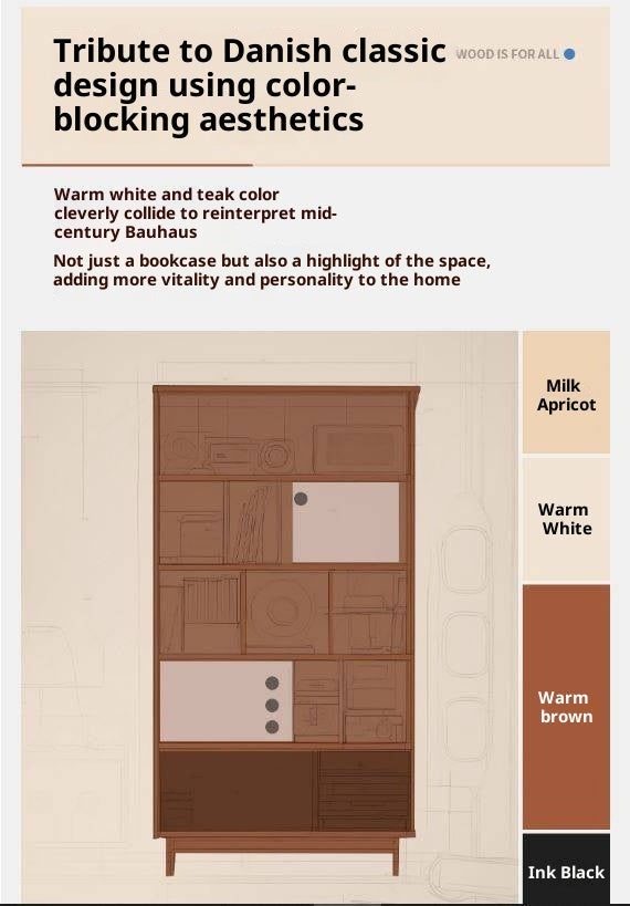 Poplar, Cherry Solid Wood Ancient Style Bookcase