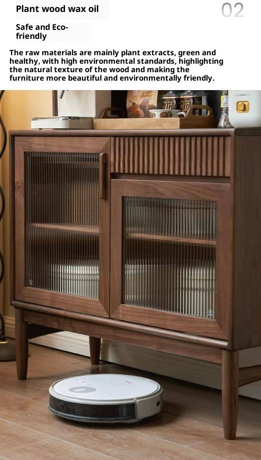 Black Walnut, Oak, South American Walnut Light Luxury Tableside Cabinet