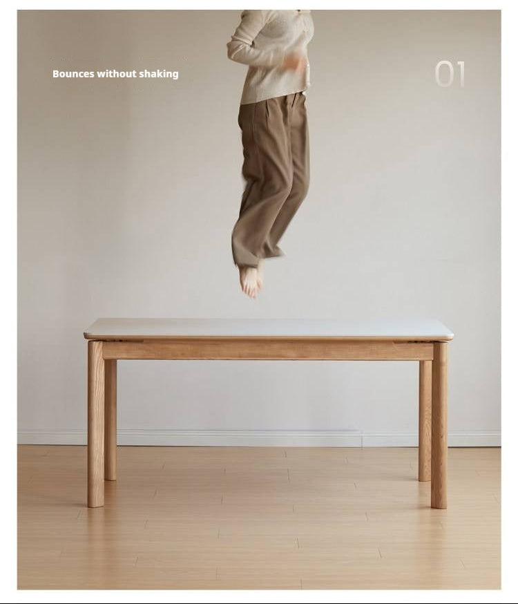 Ash, Oak Solid Wood Modern Minimalist Style Slab Dining Table