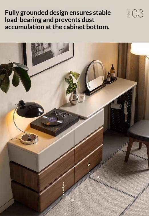 Black Walnut, Poplar Solid Wood Vanity Table Modern Italian Design