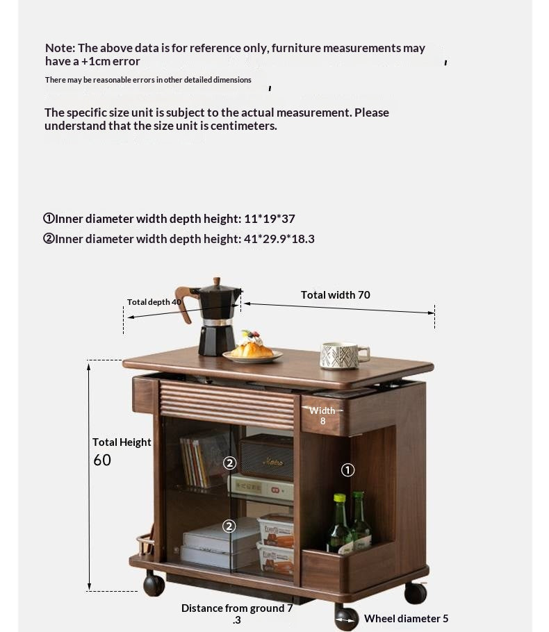 Black Walnut Solid Wood Italian Light Luxury Style Side Table