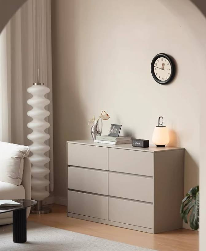 Poplar Solid Wood Light Luxury Six-Drawer Chest