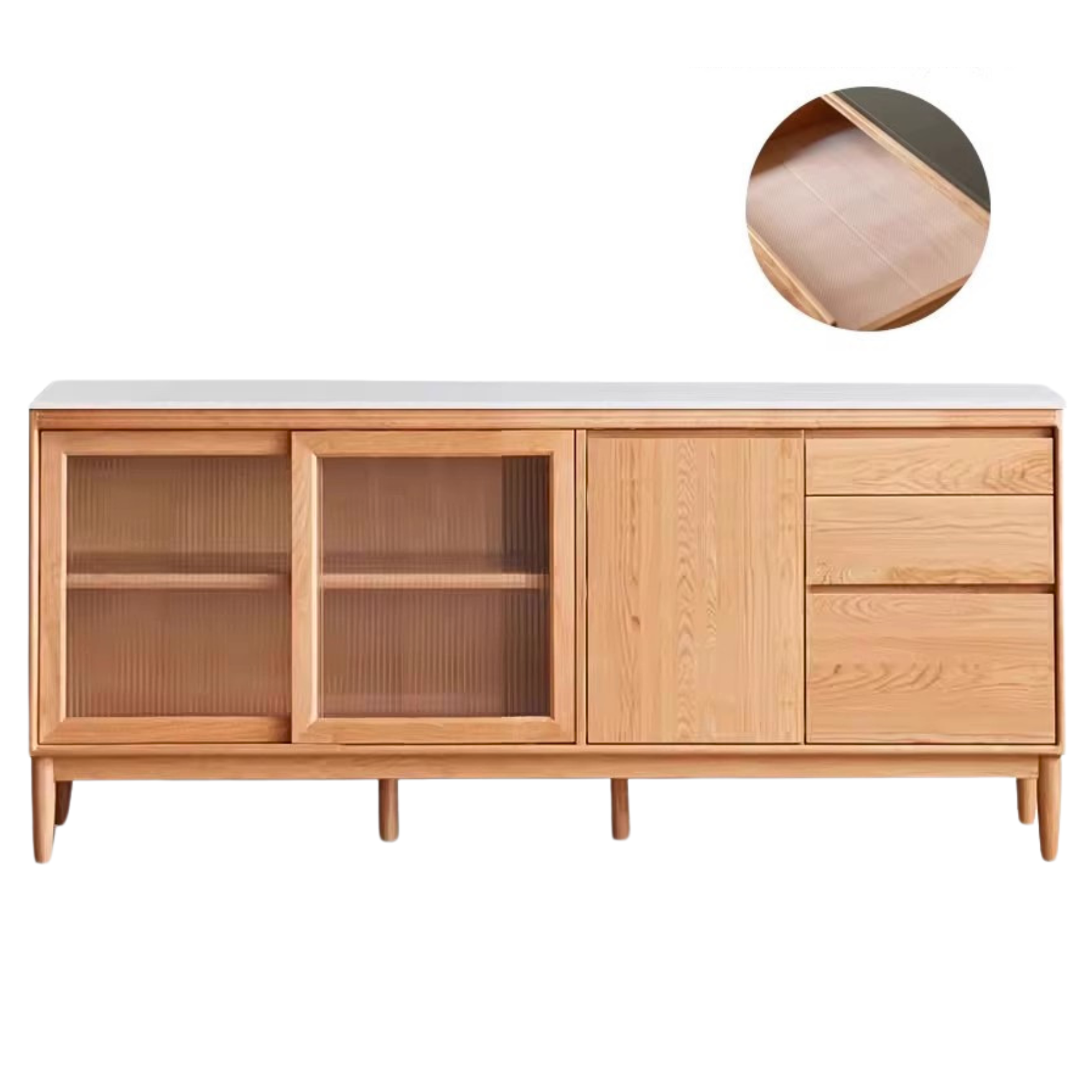 Oak Solid Wood Large Capacity Storage Sideboard,