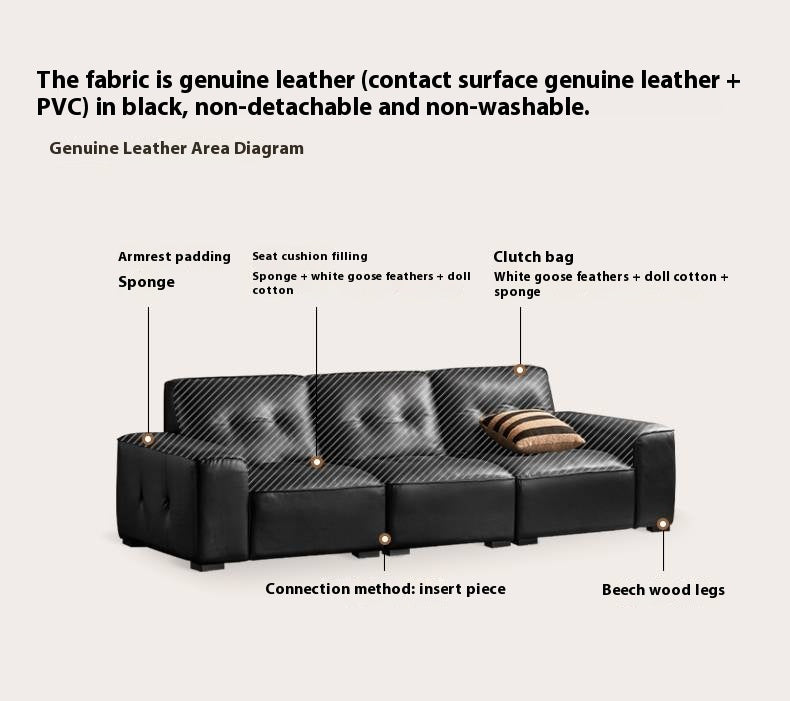 Light Luxury Black Diamond Straight Sofa