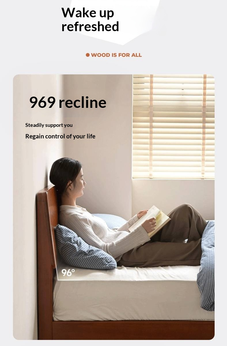 Poplar Solid Wood Bed — Retro Edge Vintage Slab Bed