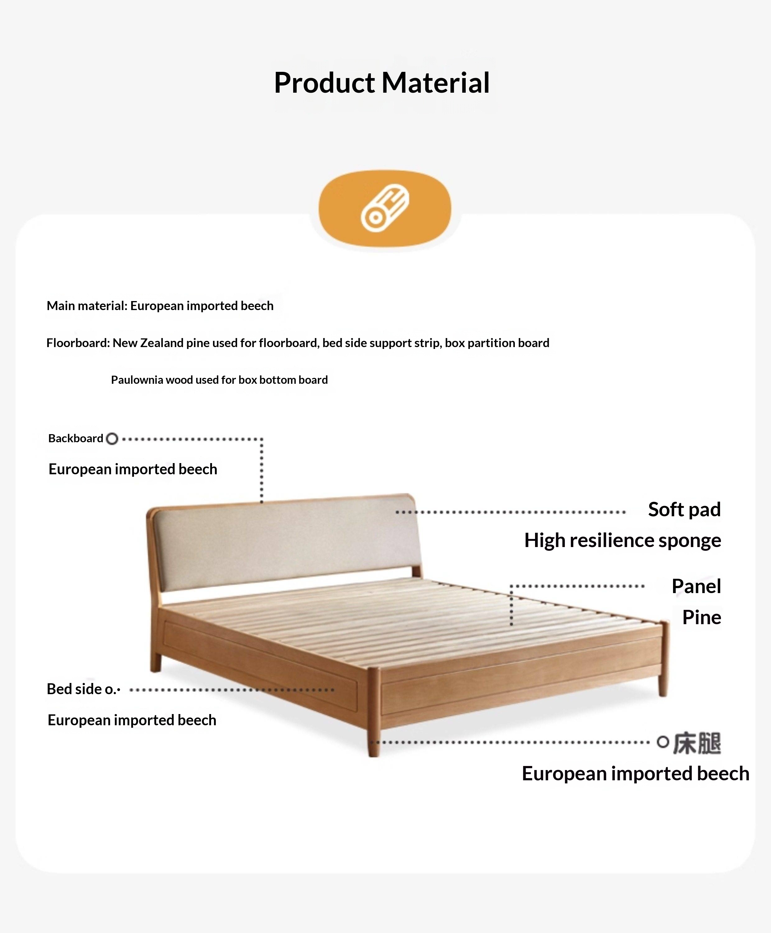 European Beech Solid Wood Multi-Functional Box Bed