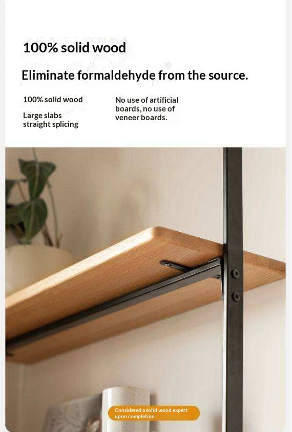 Oak, Poplar Solid Wood Industrial Style Multi-layer Storage Rack