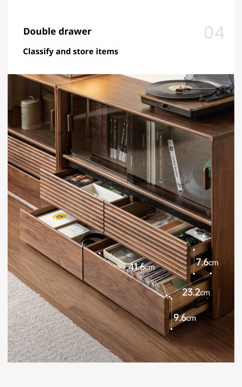 Black Walnut Solid Wood Italian Light Luxury Bookcase