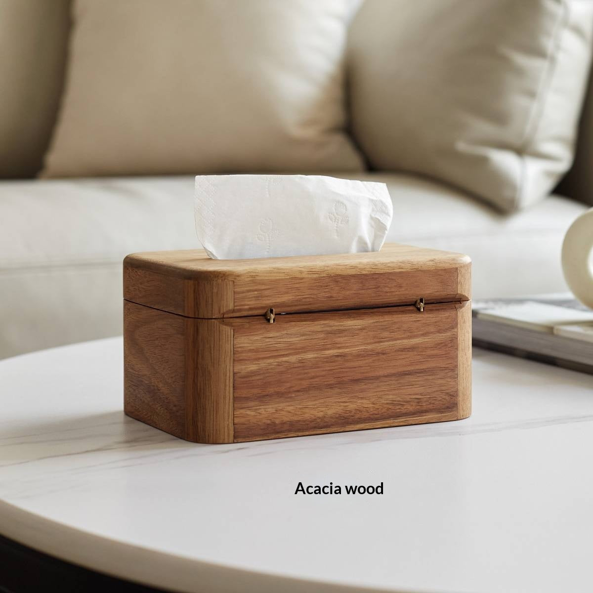 Black Walnut, Acacia Solid Wood Nordic Tissue Box