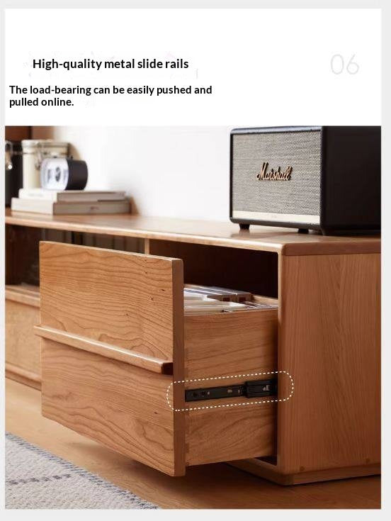 Cherry Solid Wood Modern Simple Floor TV Stand