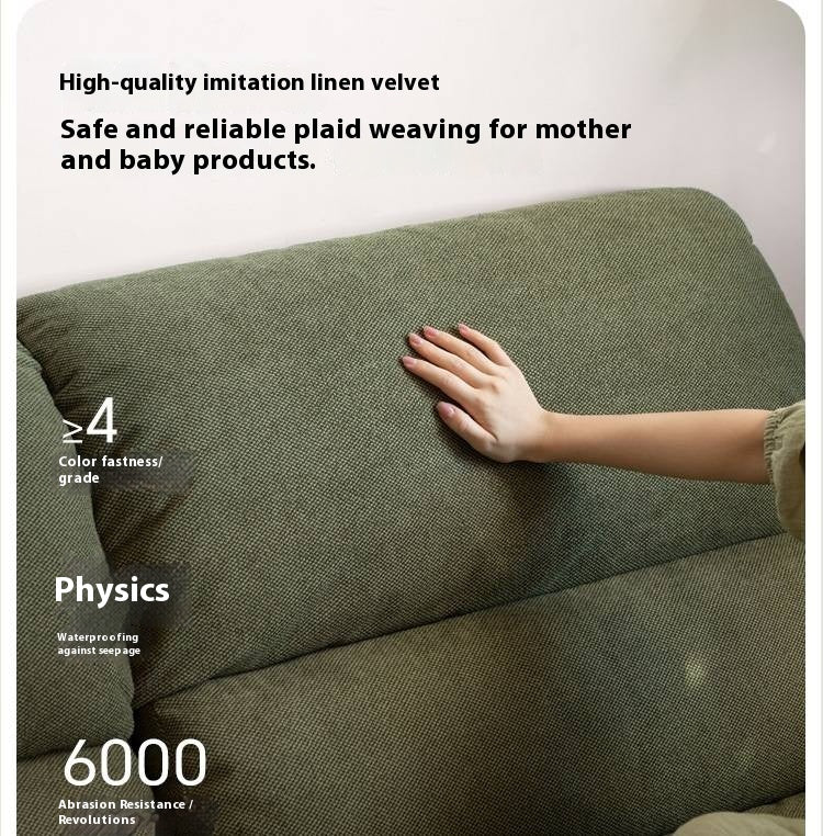 Oak Solid Wood Fabric Sofa, Couch with High Back Cushions, Durable Pet-Friendly Upholstery