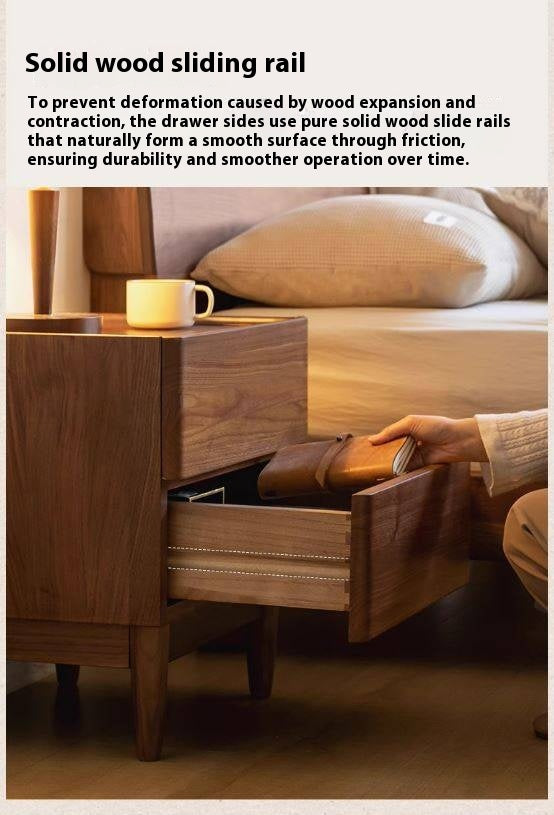Black Walnut, Ash Solid Wood Nightstand