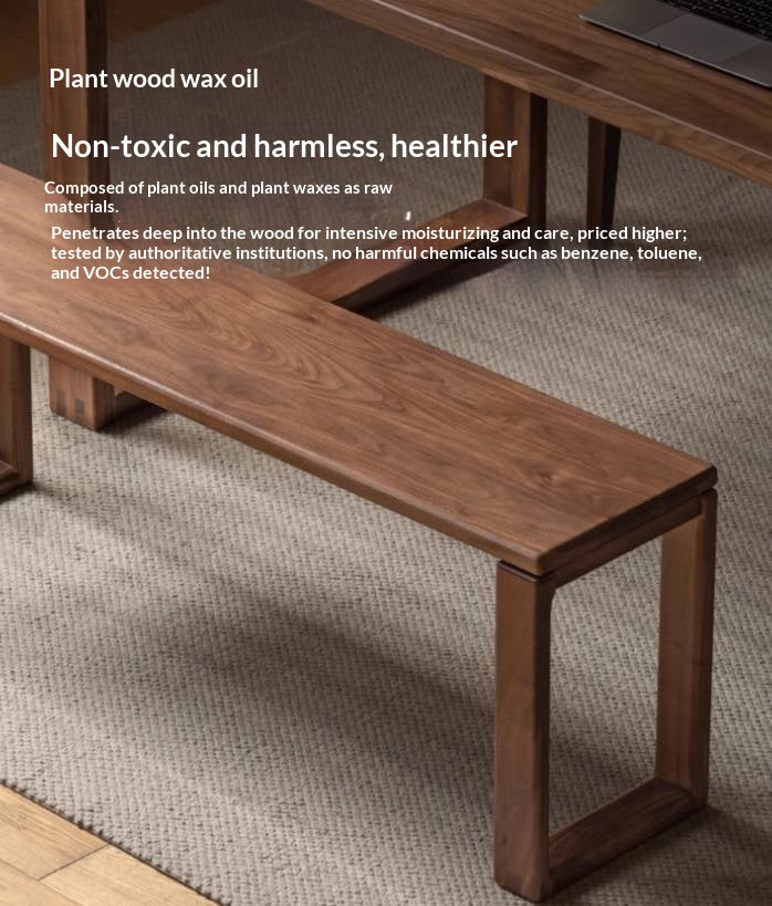 Black Walnut, Oak Solid Wood Long Bench