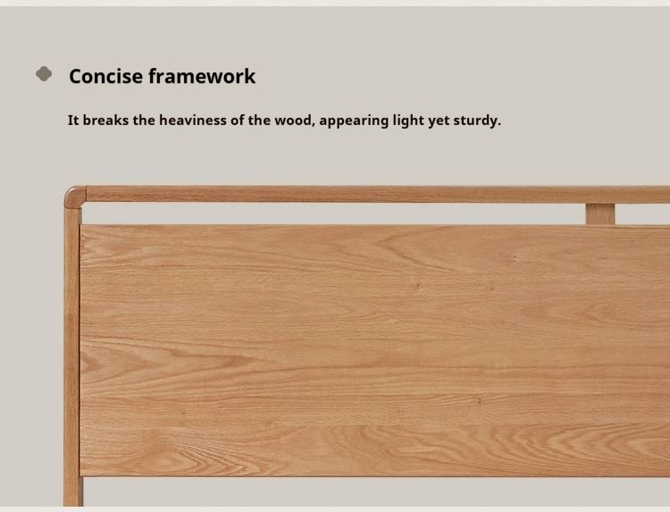 Oak Solid Wood High Box Bed in Modern Minimalist Design