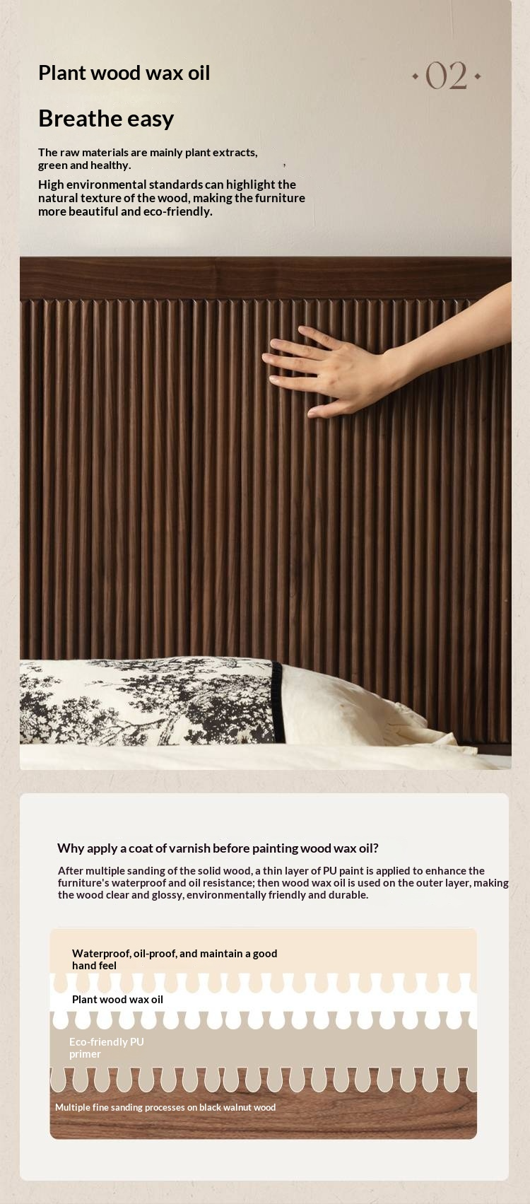 Black Walnut Solid Wood Italian Light Luxury Retro Storage Box Bed