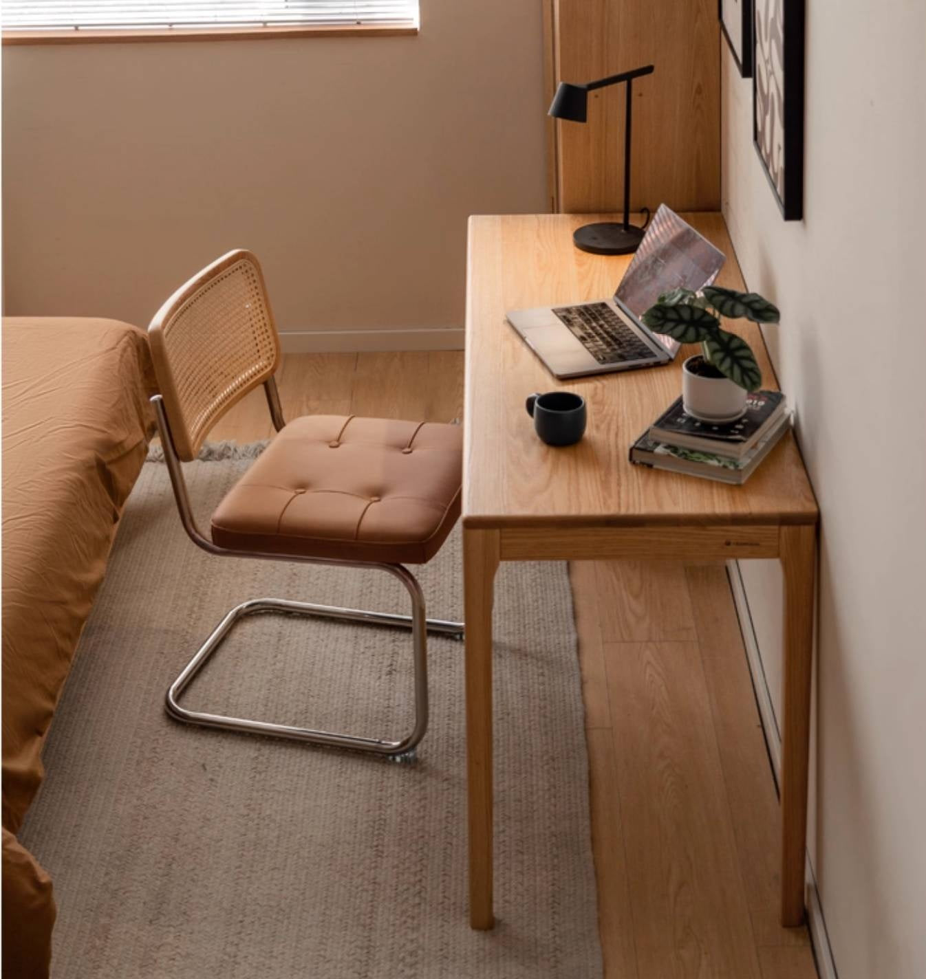 Oak Solid Wood Office Nordic Desk